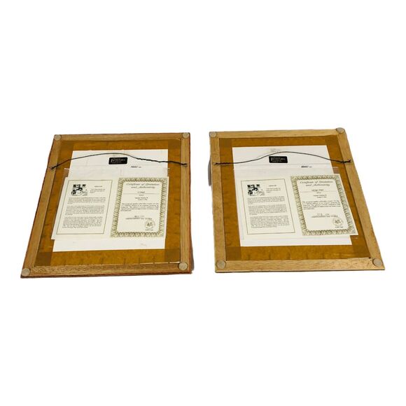 Lena Liu Art Tile Lot 2 Signed Limited Floral Iris Hydrangea Bouquet Numbered - Picture 2 of 10